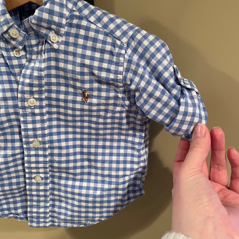 9 month Polo gingham button down